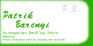 patrik barenyi business card